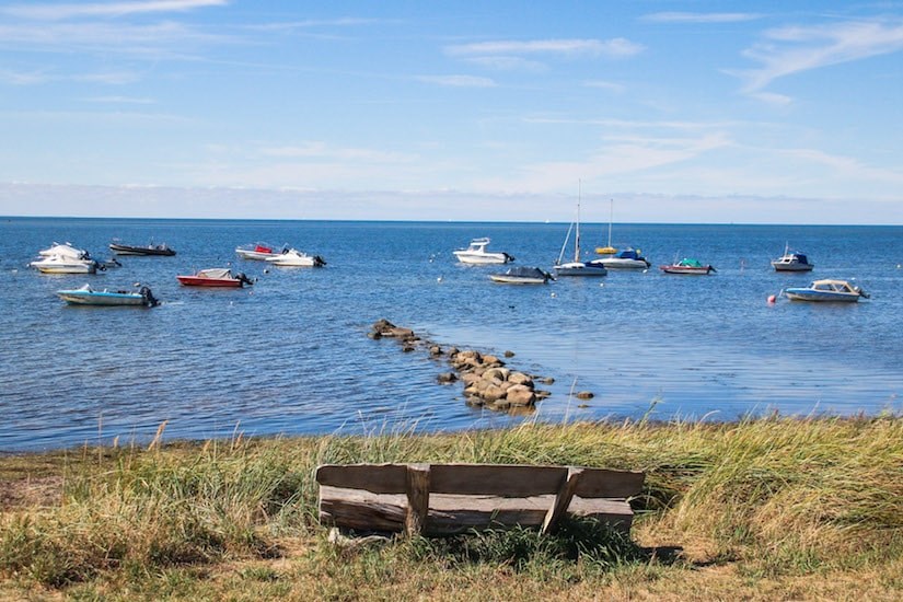Blick auf kleine Boote in der Ostsee